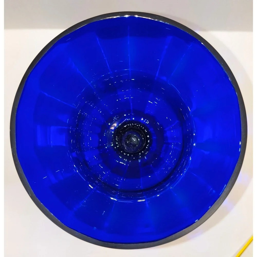 Elegant Blue Glass‎ Candle Holder, 15.75
